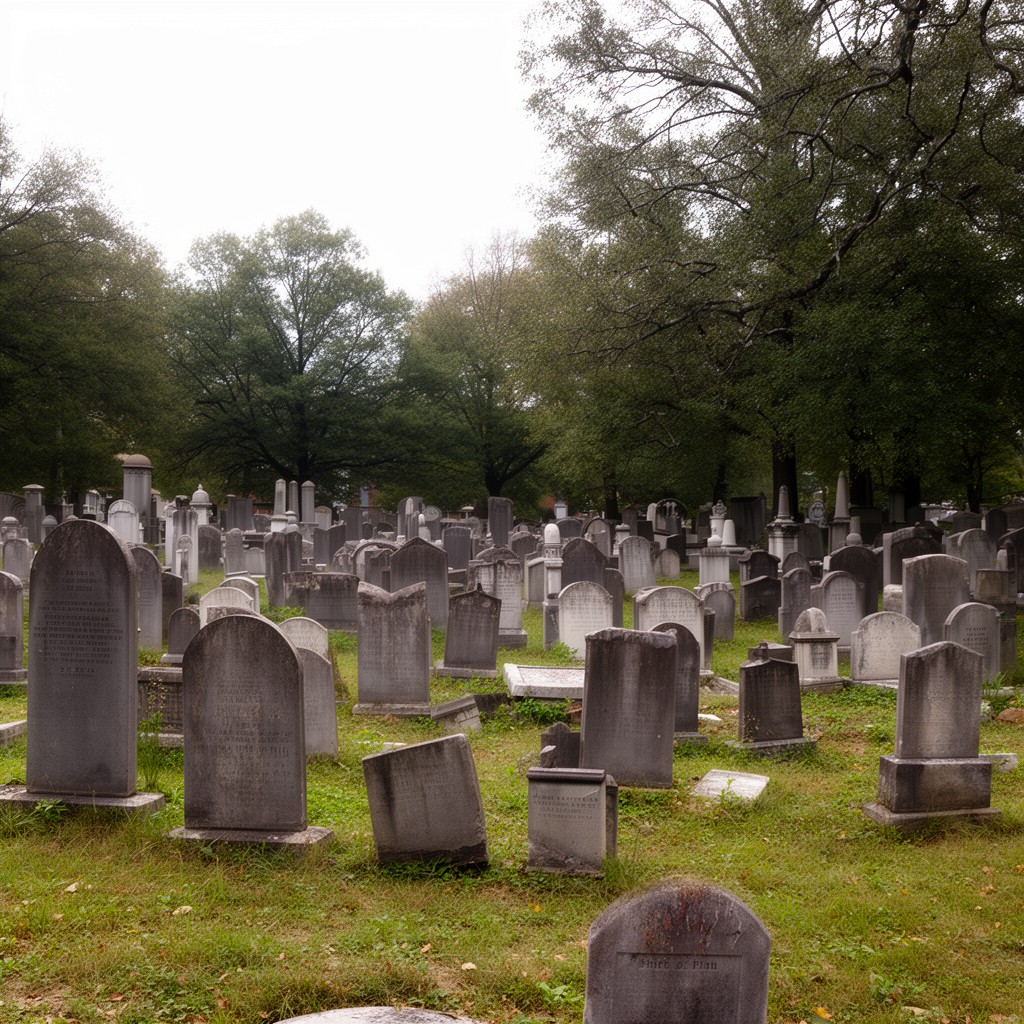 AI-generated illustration of Shockoe Hill Cemetery, Richmond, Virginia, United States