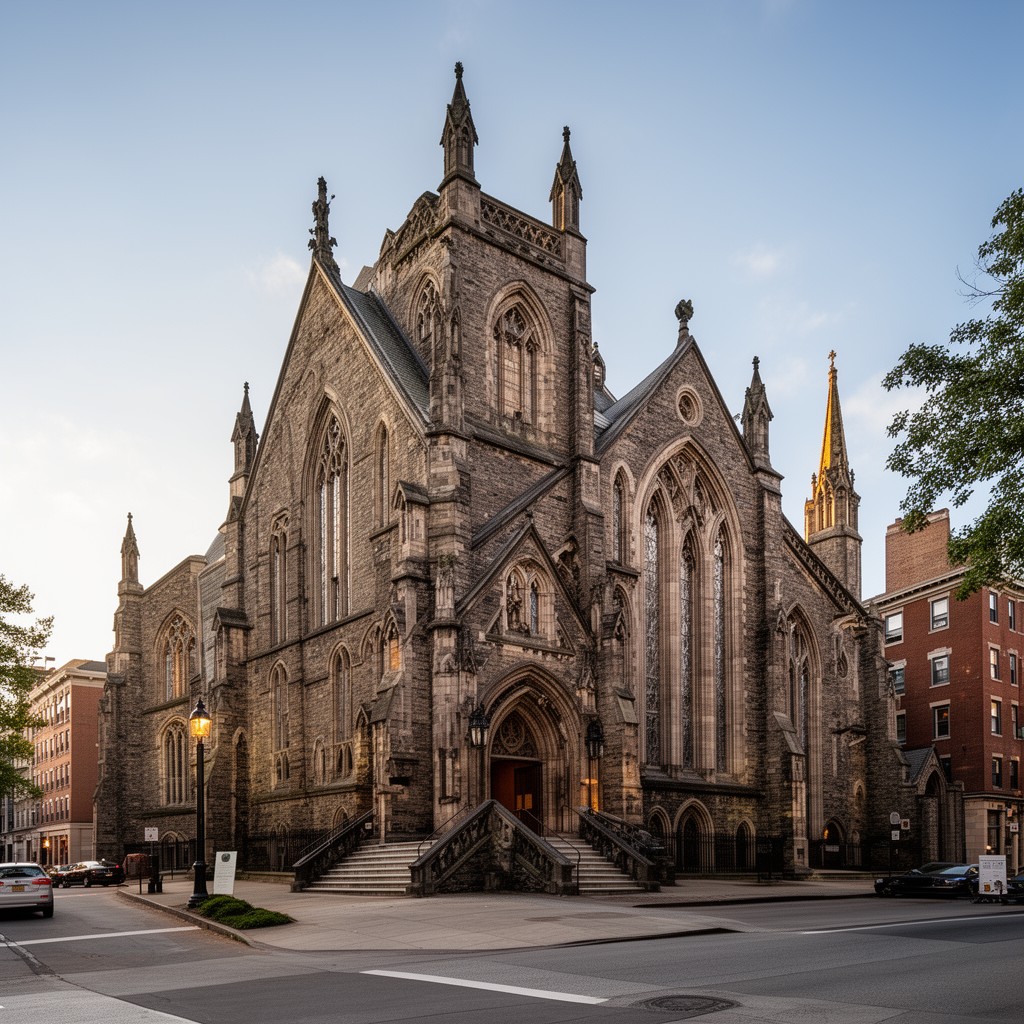 AI-generated illustration of Church of the Advent, Boston (additions and alterations)