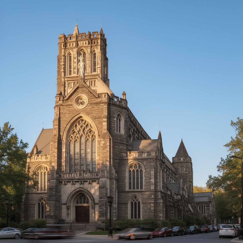 AI-generated illustration of “Church Building: A Study of the Principles of Architecture in Their Relation to the Church”