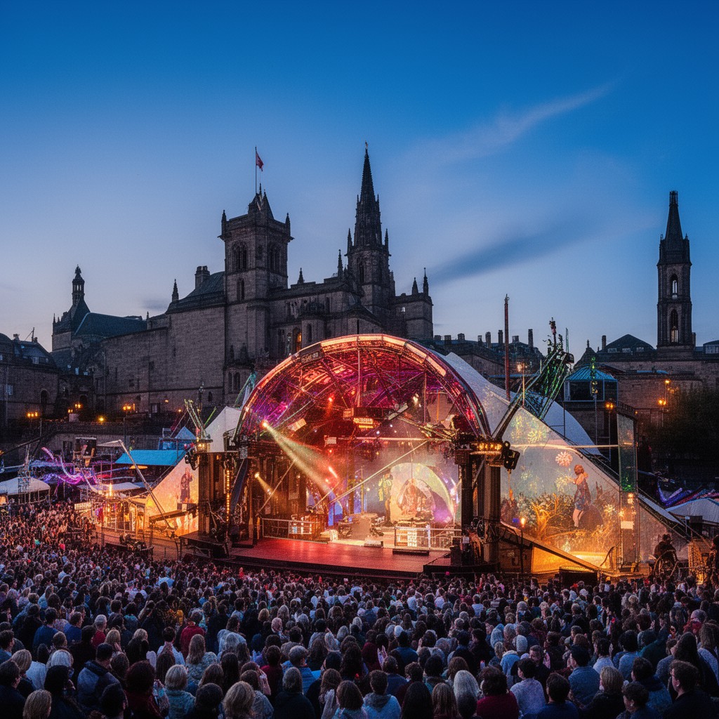 AI-generated illustration of Edinburgh Festival Fringe