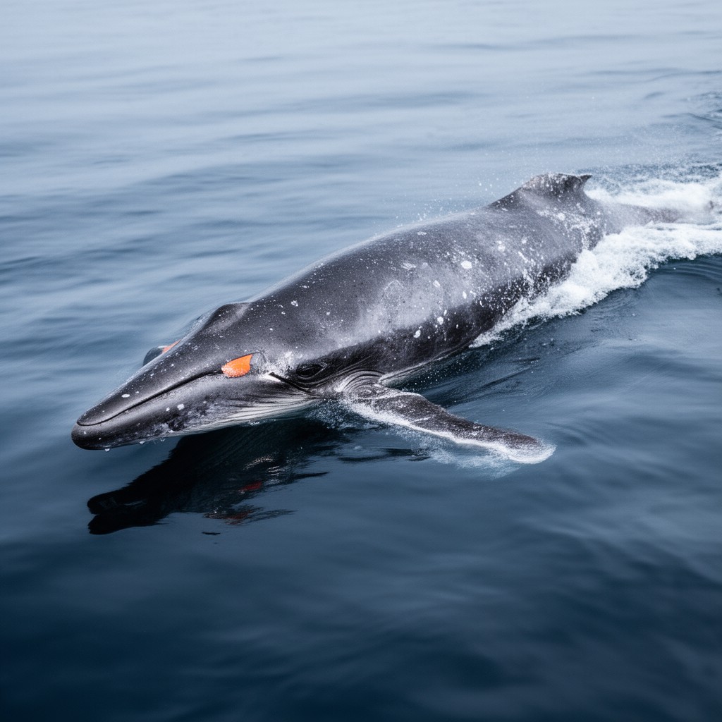 AI-generated illustration of minke whale