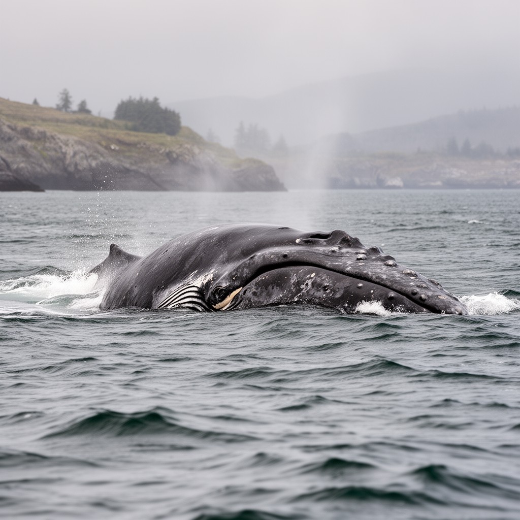 AI-generated illustration of North Atlantic right whale
