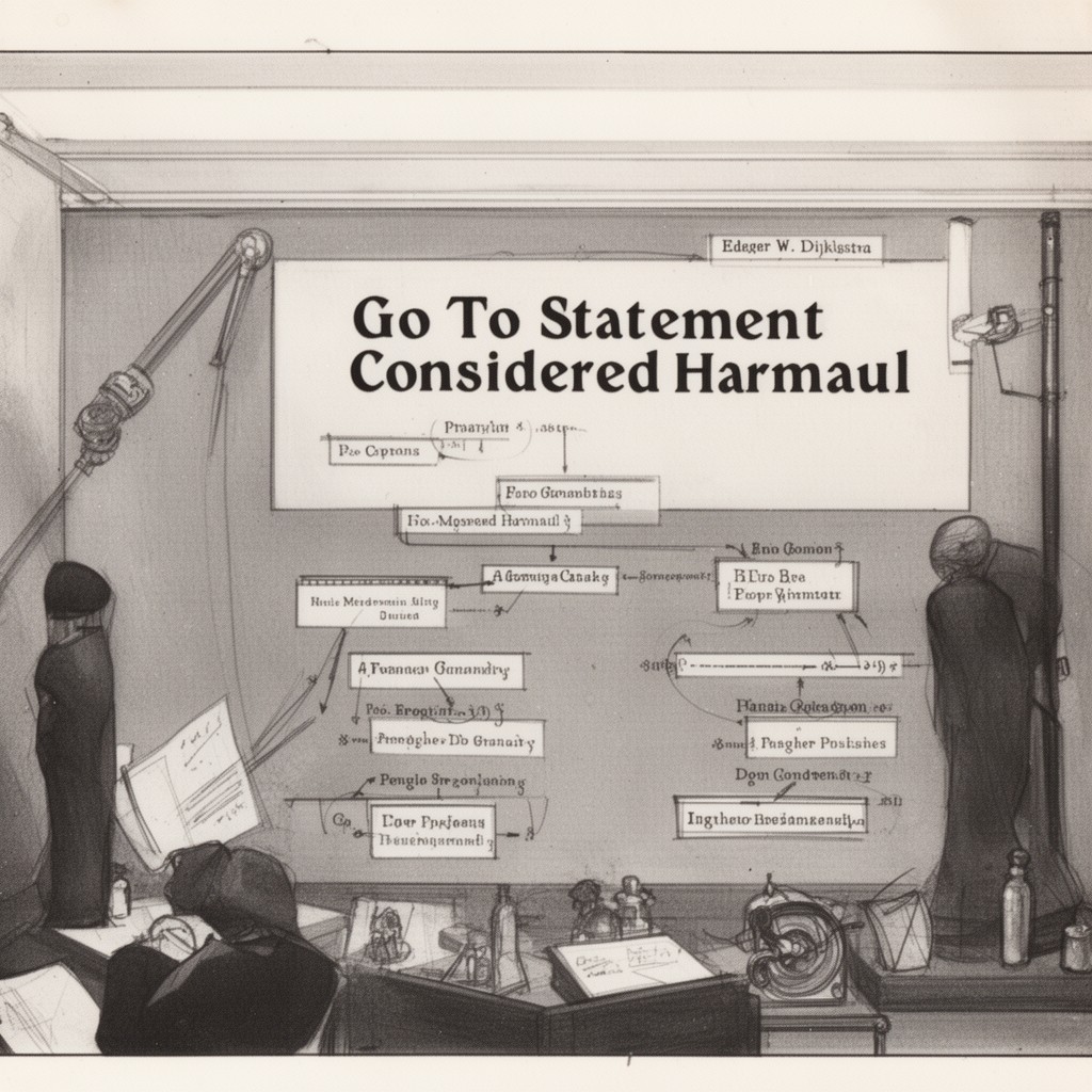 AI-generated illustration of "Go To Statement Considered Harmful"