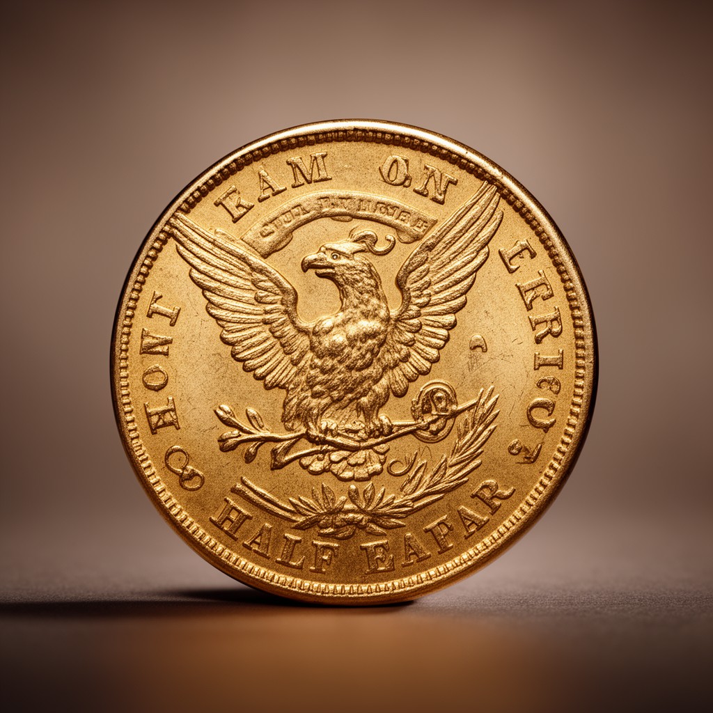 AI-generated illustration of Half Eagle (5-dollar gold coin)