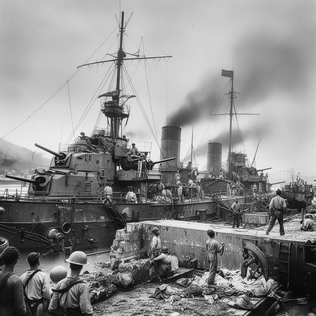 AI-generated illustration of defense of Manila Bay