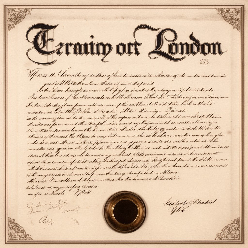 AI-generated illustration of Treaty of London (1913)