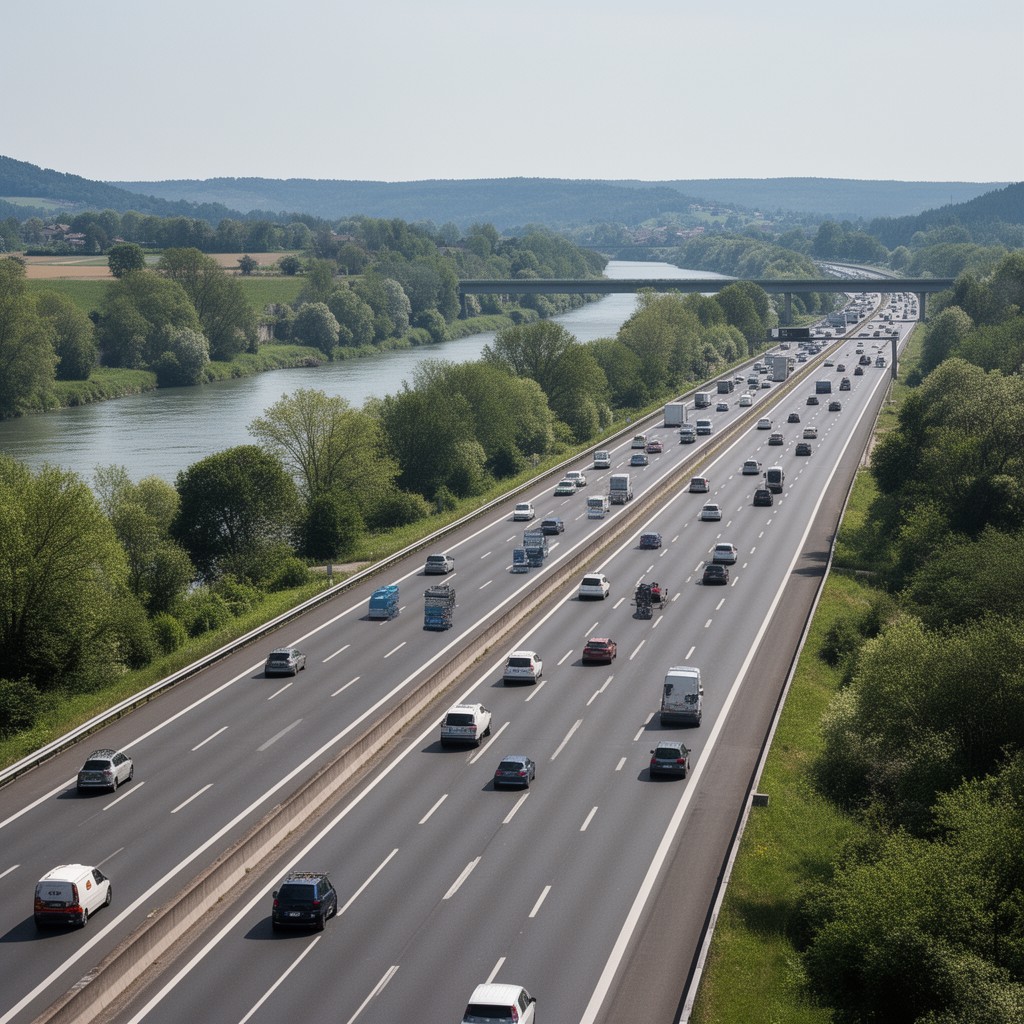 AI-generated illustration of A35 motorway (France)