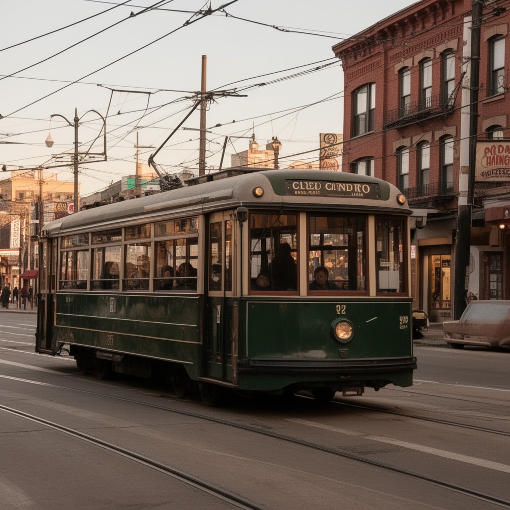 AI-generated illustration of PCC streetcar