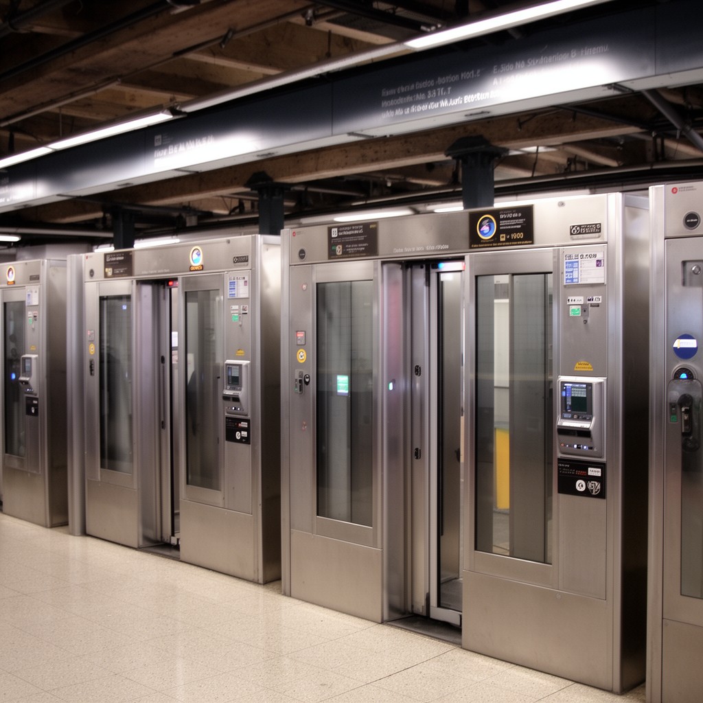 AI-generated illustration of MBTA fare gates