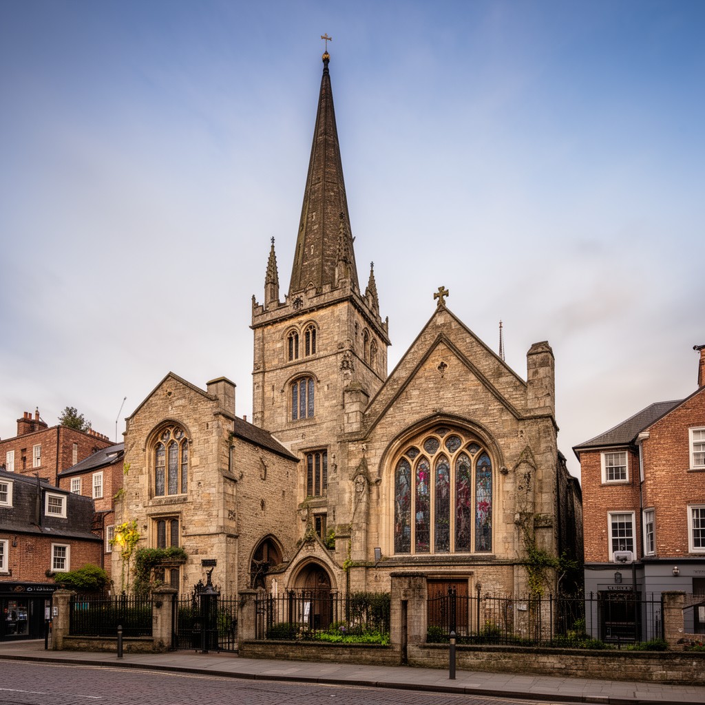 AI-generated illustration of St Mary’s Church, Shrewsbury