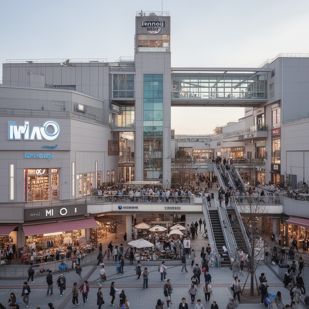 AI-generated illustration of Tennoji MIO shopping mall