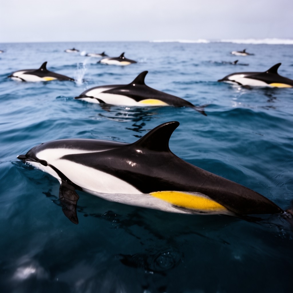 AI-generated illustration of Atlantic white-sided dolphin