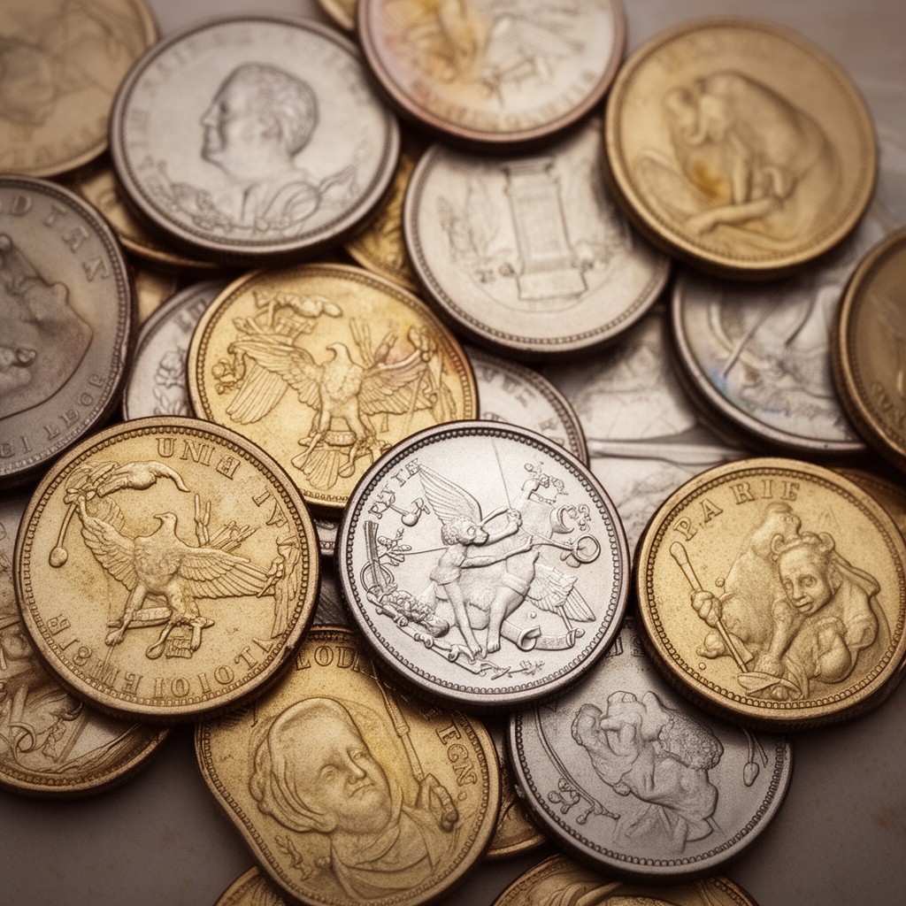 AI-generated illustration of United States dollar coins
