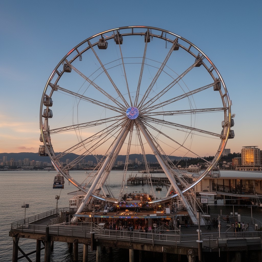 AI-generated illustration of Seattle Great Wheel