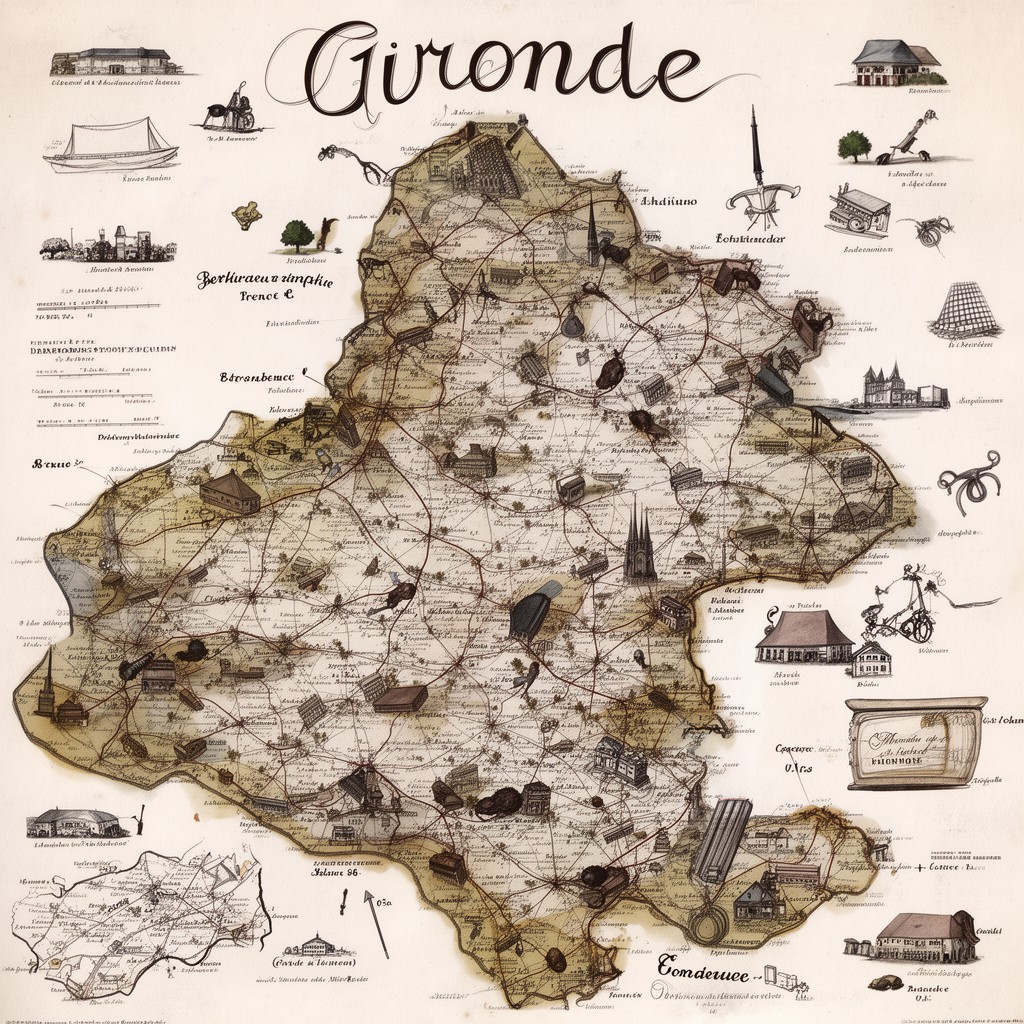 AI-generated illustration of Gironde department
