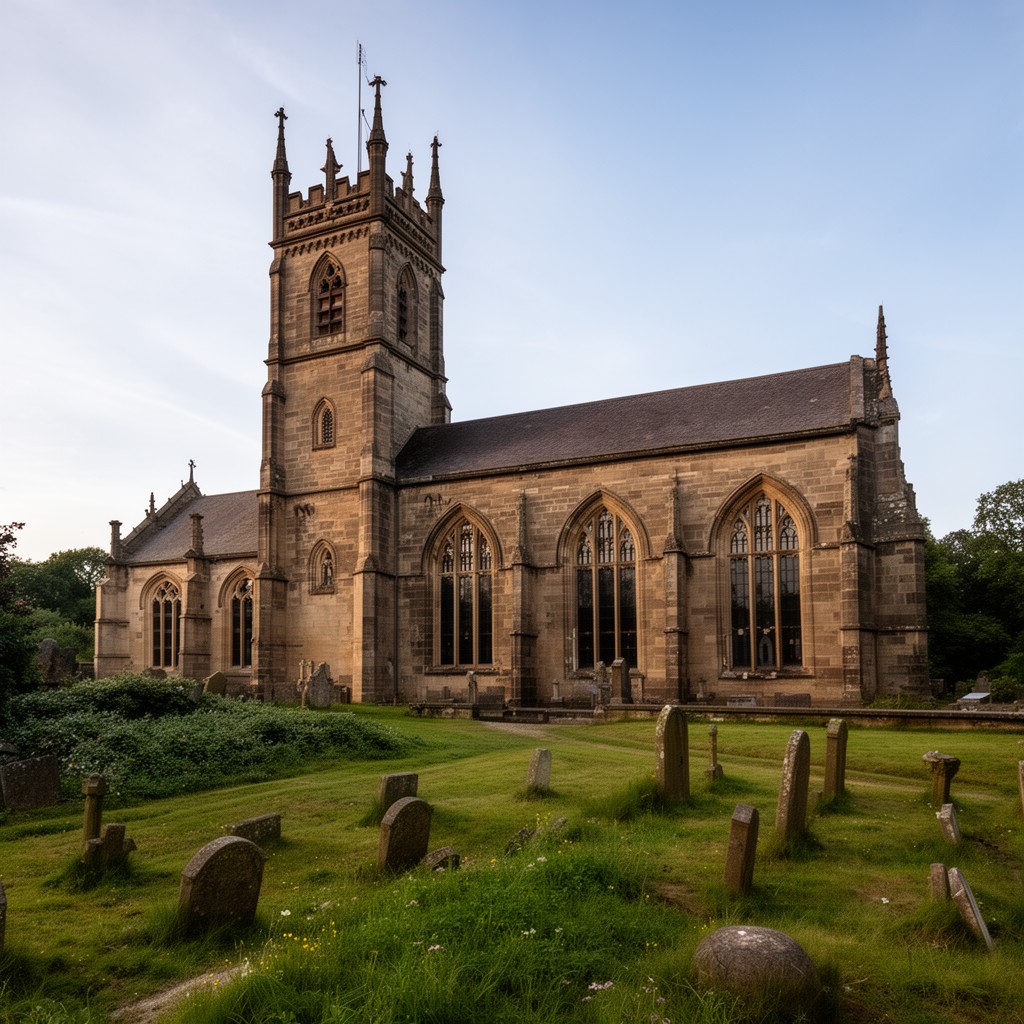 AI-generated illustration of All Saints' Church, Harewood