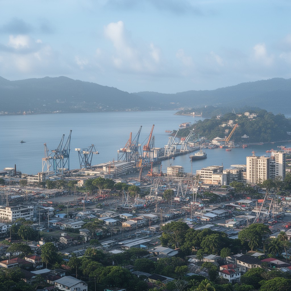 AI-generated illustration of Port Moresby