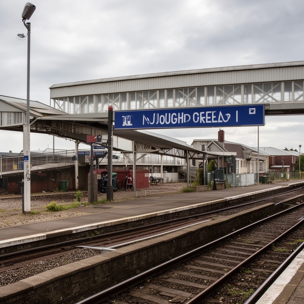 AI-generated illustration of Hough Green railway station