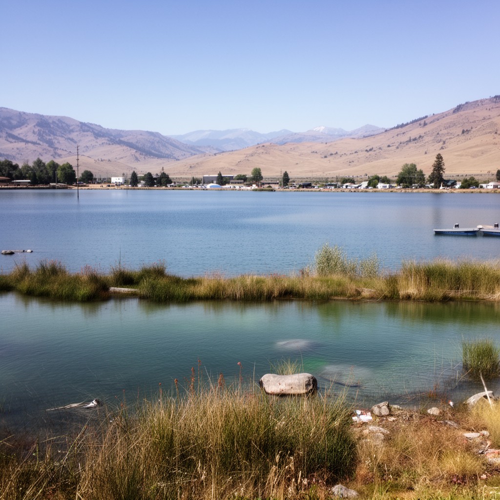 AI-generated illustration of Soap Lake, Washington