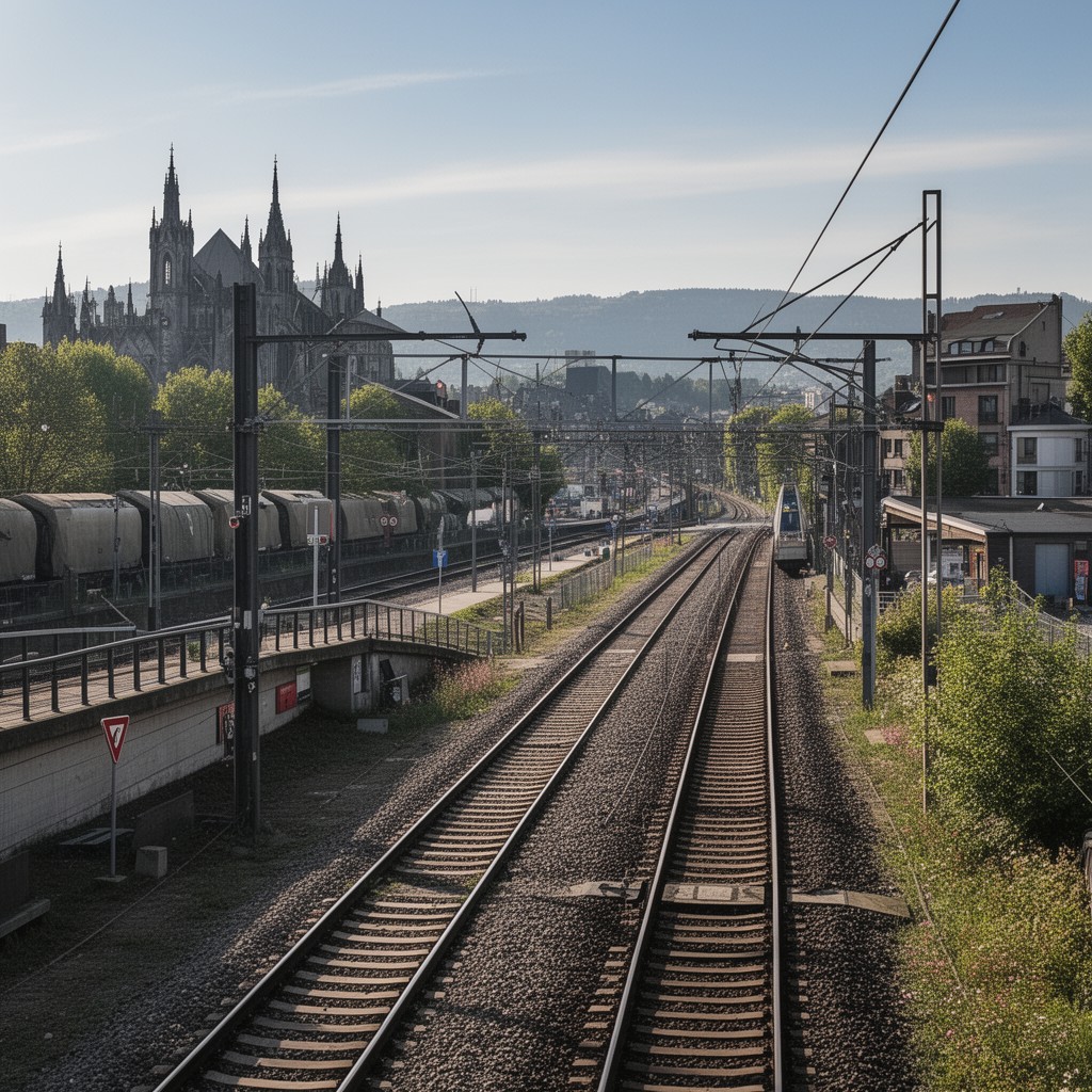 AI-generated illustration of Brussels–Namur railway line