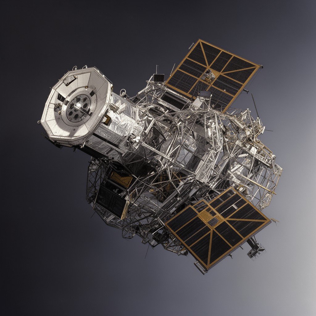 AI-generated illustration of Fermi Gamma-ray Space Telescope
