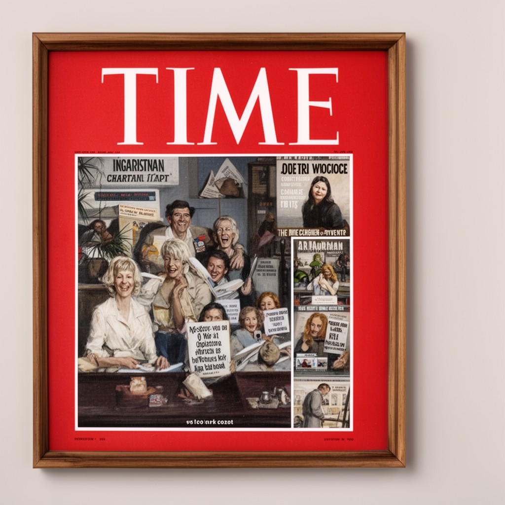 AI-generated illustration of Time magazine