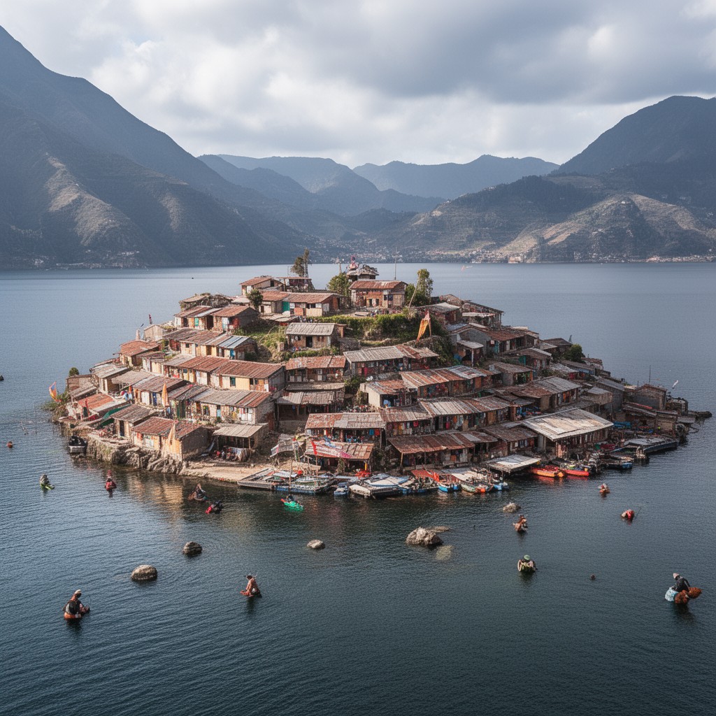 AI-generated illustration of Taquile Island