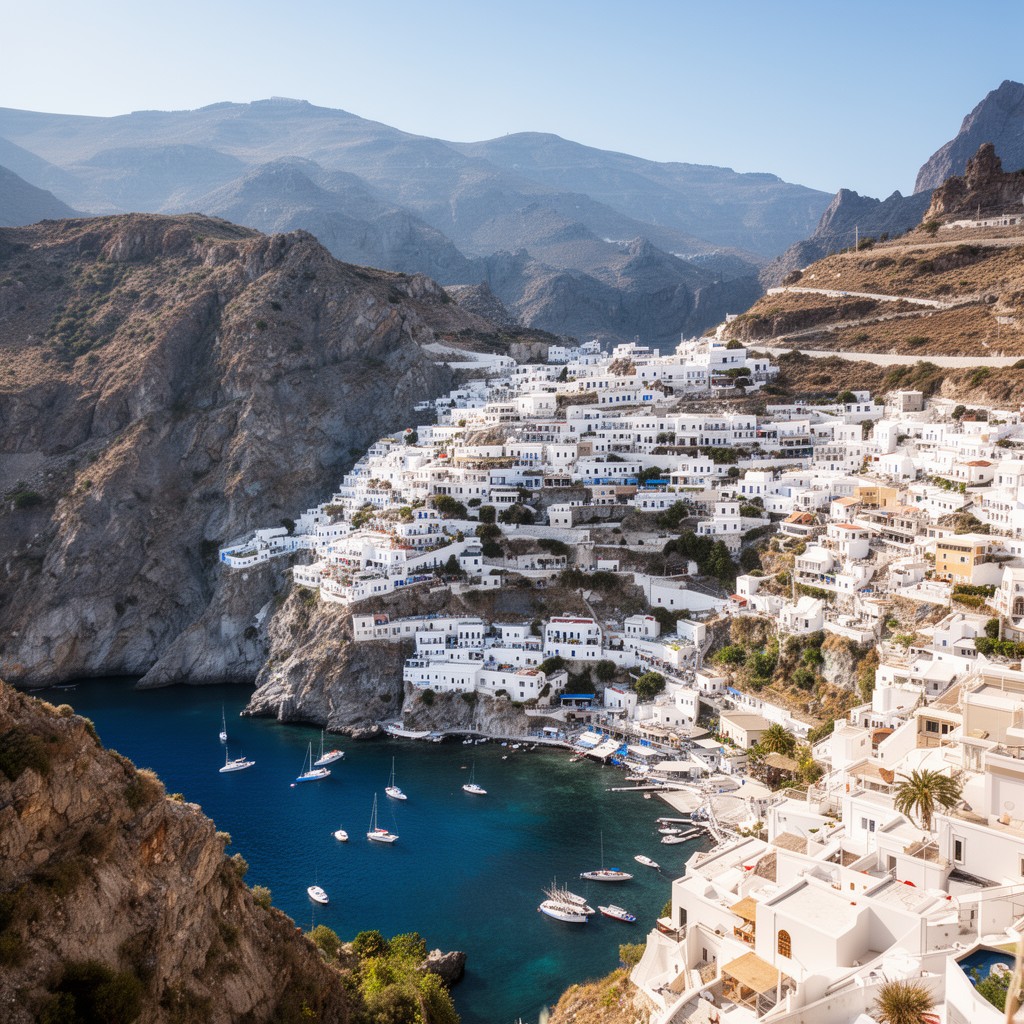 AI-generated illustration of Amorgos
