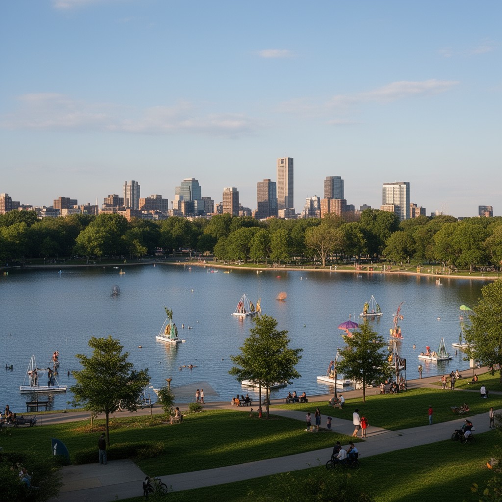 AI-generated illustration of Lake Calhoun (Bde Maka Ska)