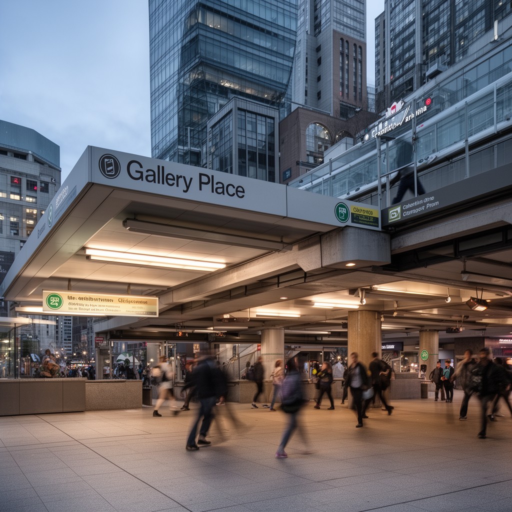 AI-generated illustration of Gallery Place station