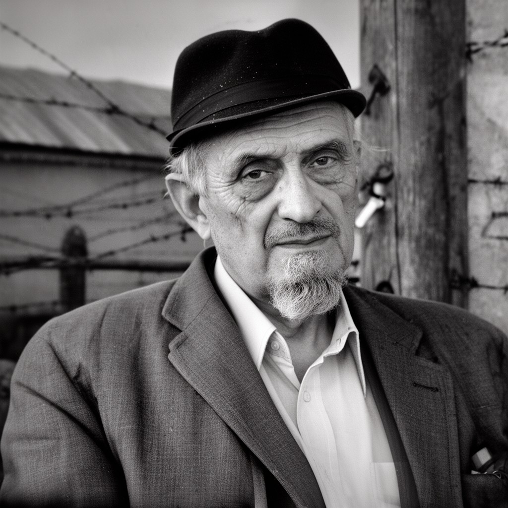 AI-generated illustration of Imre Kertész