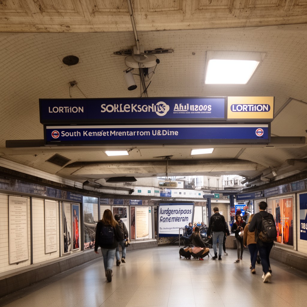 AI-generated illustration of South Kensington tube station