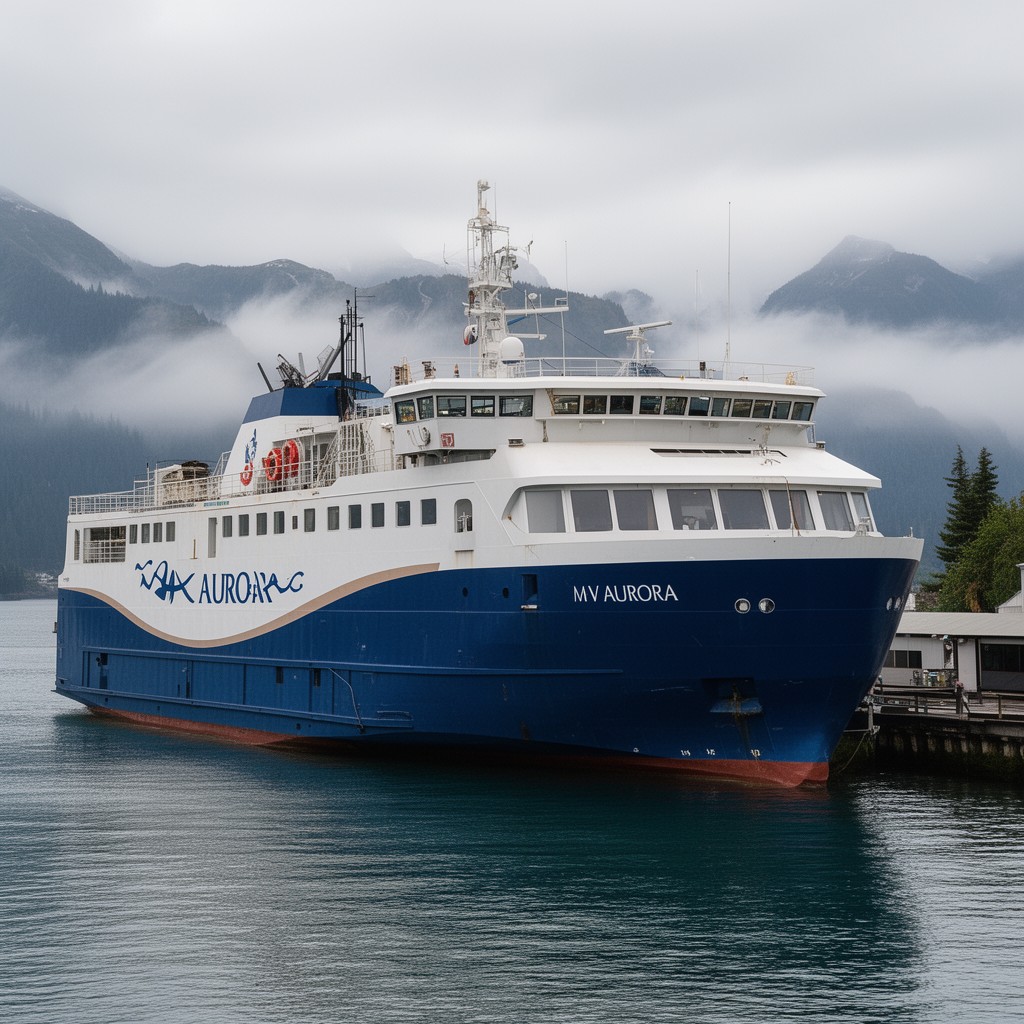 AI-generated illustration of M/V Aurora