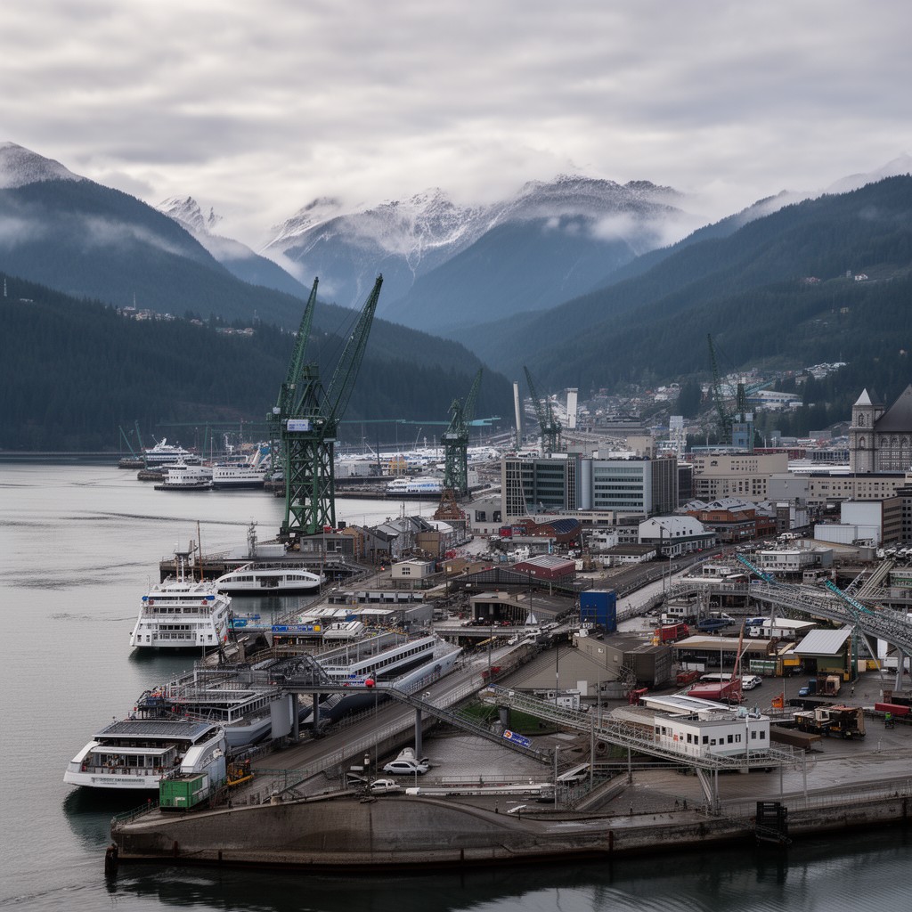 AI-generated illustration of Prince Rupert, British Columbia