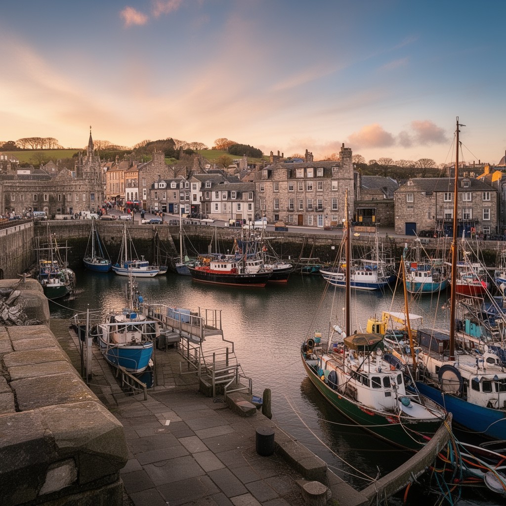 AI-generated illustration of St Andrews Harbour