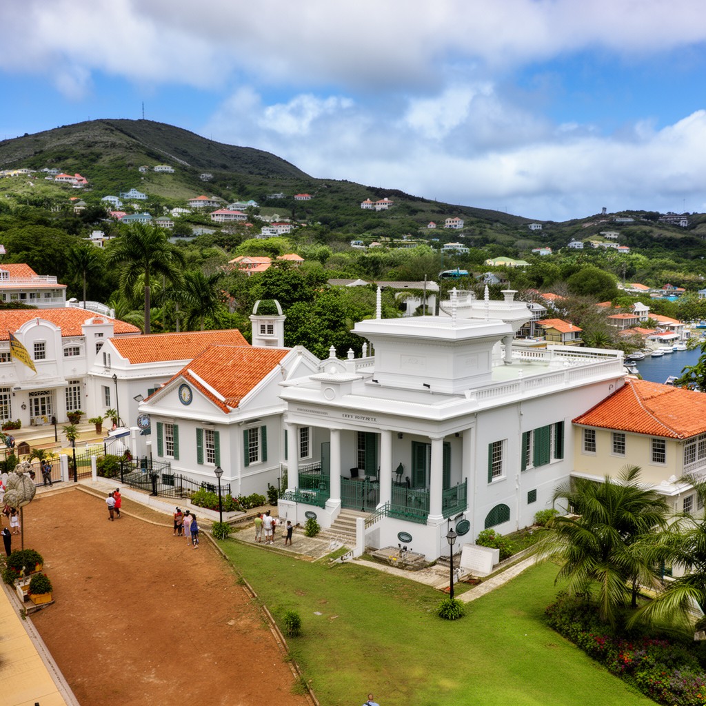 AI-generated illustration of National Historic Landmarks in the United States Virgin Islands
