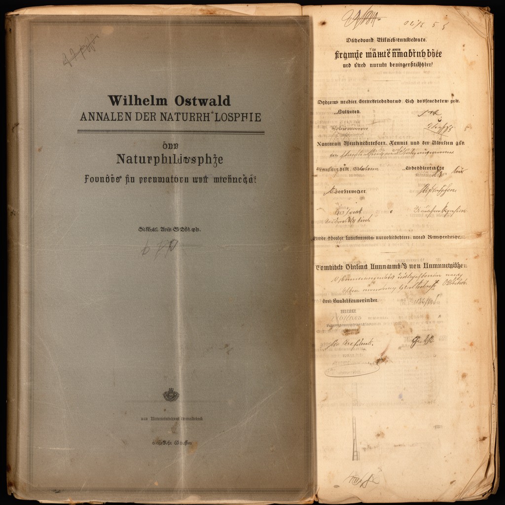 AI-generated illustration of Wilhelm Ostwalds Annalen der Naturphilosophie