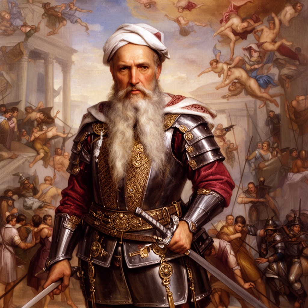 AI-generated illustration of The Warrior Pope