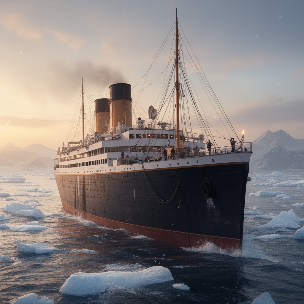 AI-generated illustration of RMS Titanic
