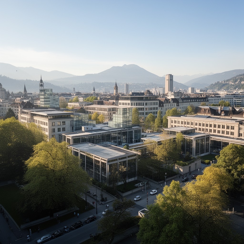 AI-generated illustration of Rämistrasse campus