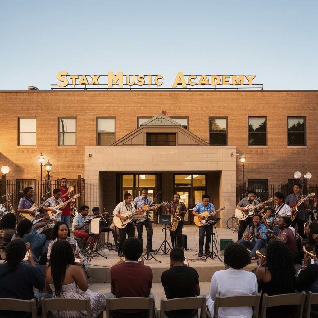 AI-generated illustration of Stax Music Academy
