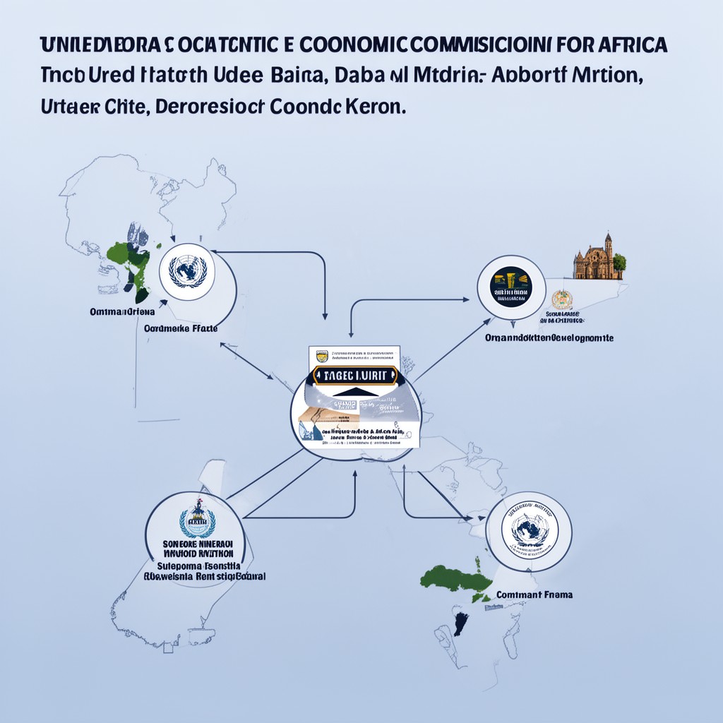 AI-generated illustration of subregional offices network of the United Nations Economic Commission for Africa