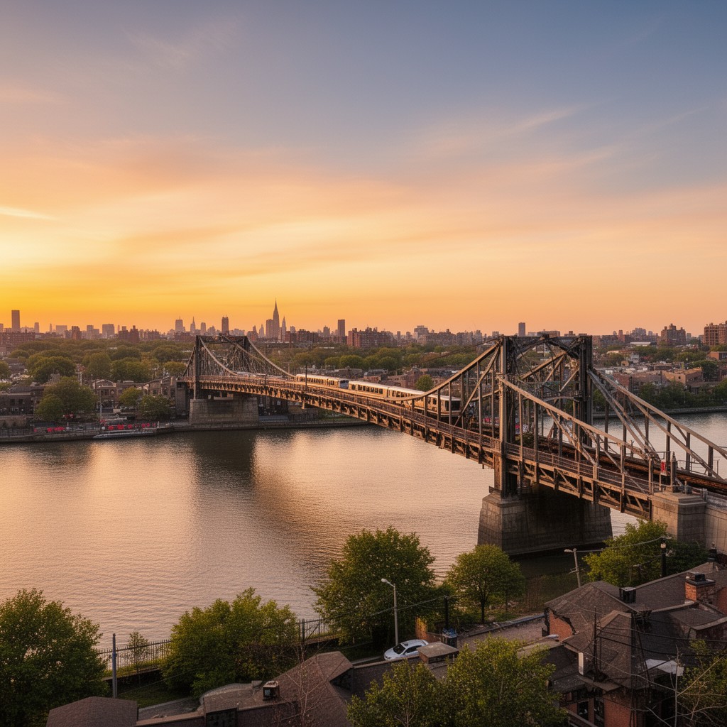 AI-generated illustration of Spuyten Duyvil Bridge