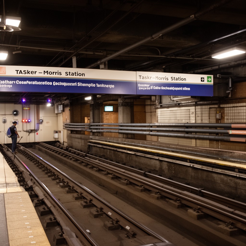 AI-generated illustration of Tasker–Morris station