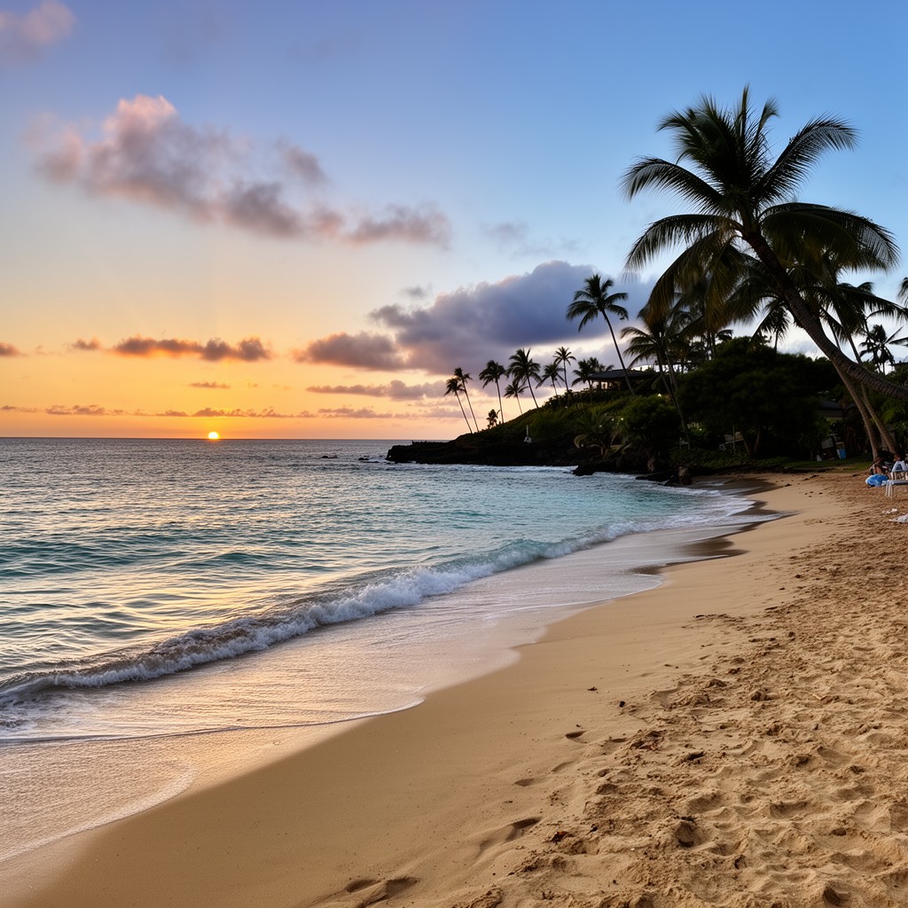 AI-generated illustration of Kaanapali Beach
