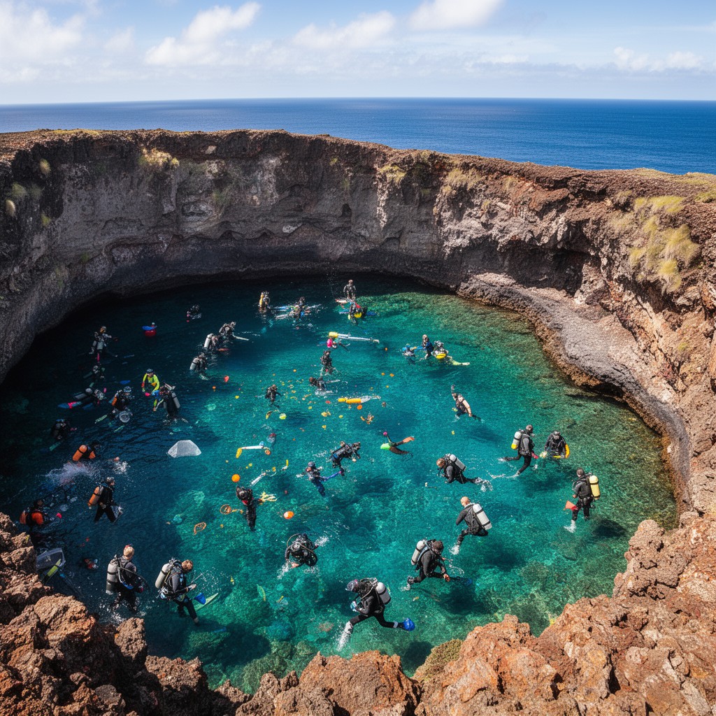 AI-generated illustration of Molokini Crater