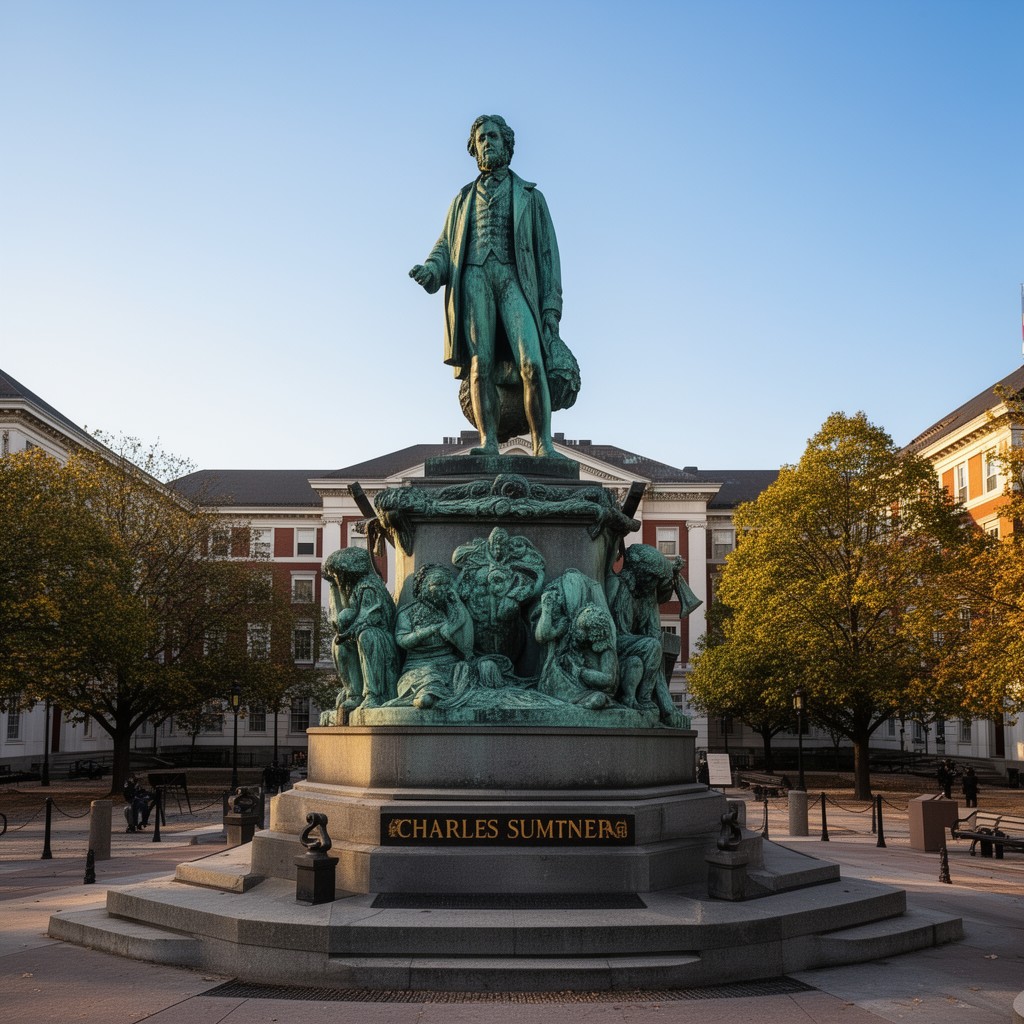 AI-generated illustration of Statue of Charles Sumner (Boston)