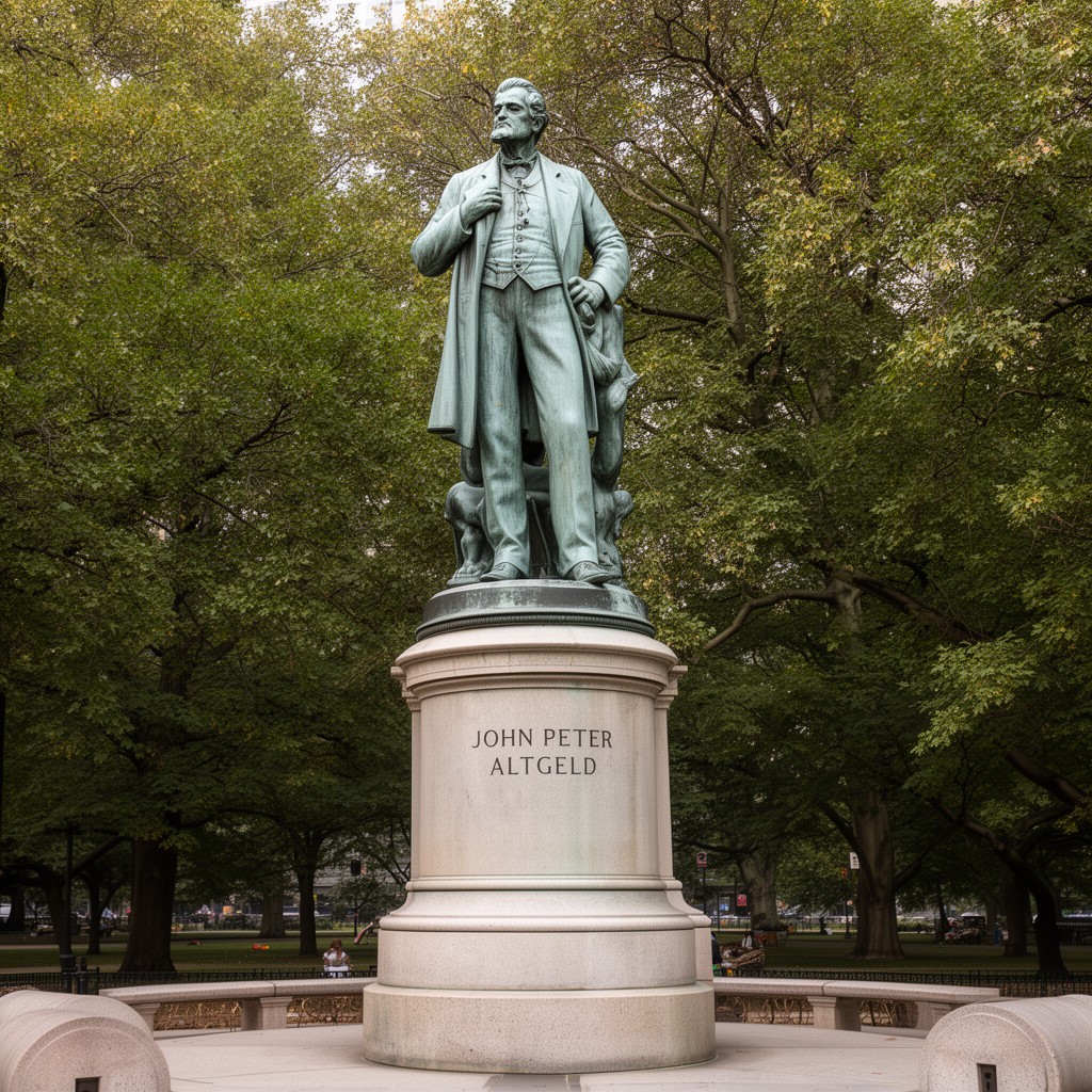 AI-generated illustration of Statue of John Peter Altgeld (Chicago)