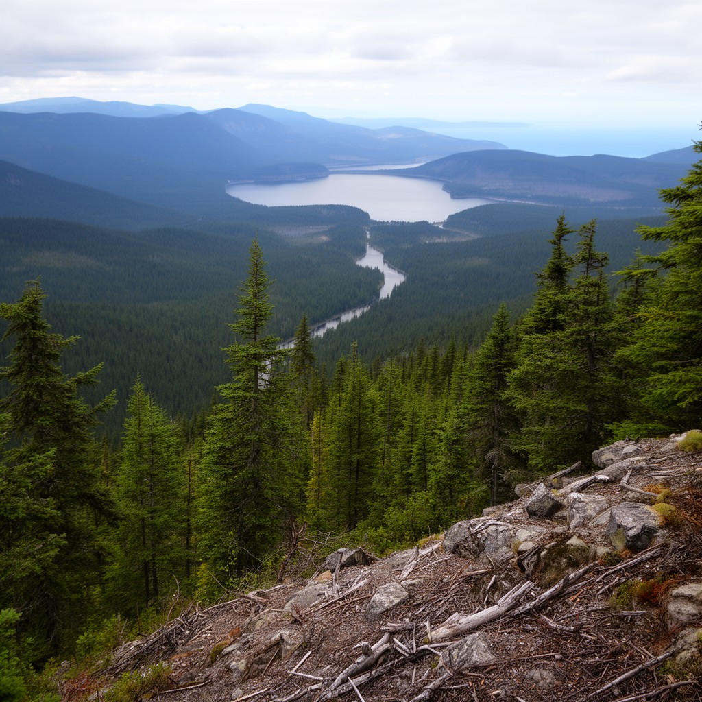 AI-generated illustration of Greenstone Ridge Trail