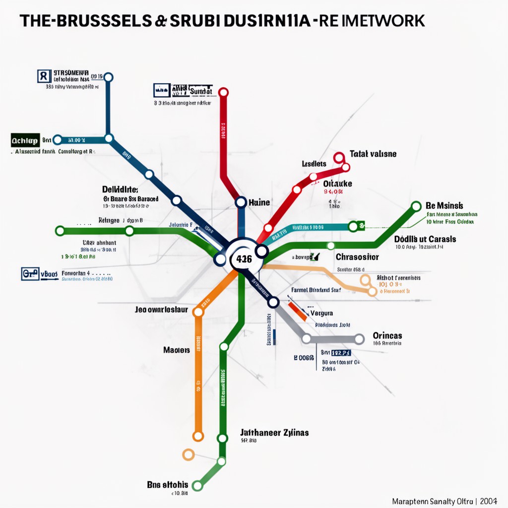 AI-generated illustration of Brussels suburban rail network